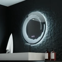 Oglinda LED Rotunda, 70cm, Lira Touch, Sistem Dezaburire, Dimabila