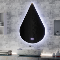 Oglinda LED Touch River, 52W, Sistem Dezaburire, 80X120cm, Forma de Picatura