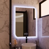 Oglinda LED CLARIVO Dreptunghiulara, 14W, 60X80cm, Touch, Sistem Dezaburire