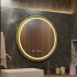 Oglinda LED Touch LUSSO Sistem Dezaburire, Ceas si Temperatura, 50 cm, rama Auriu Brushed [3]
