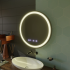 Oglinda LED Touch NOVARA Sistem Dezaburire, Ceas si Temperatura 70 cm Rama Negru Brushed [4]