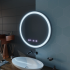 Oglinda LED Touch NOVARA Sistem Dezaburire, Ceas si Temperatura 80 cm Rama Negru Brushed [4]