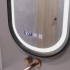 Oglinda LED Touch Helmut Sistem Dezaburire, Ceas si Temperatura 50x90 cm Rama Negru Brushed Marcello Funghi [2]
