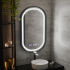 Oglinda LED Touch Helmut Sistem Dezaburire, Ceas si Temperatura 50x90 cm Rama Negru Brushed Marcello Funghi [3]