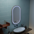 Oglinda LED Touch Konrad Sistem Dezaburire, Ceas si Temperatura 50x80 cm Rama Auriu Brushed, Lumina Calda Neutra Rece 3000K/4000K/6000K [3]