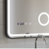 Oglinda LED Touch Ulrich Sistem Dezaburire, Ceas si Temperatura 75x90 cm Rama Negru Brushed Lupa Cosmetica [2]