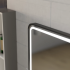 Oglinda LED Touch Ulrich Sistem Dezaburire, Ceas si Temperatura 75x90 cm Rama Negru Brushed Lupa Cosmetica [4]