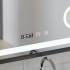 Oglinda LED Touch Bernd Sistem Dezaburire, Ceas si Temperatura 80x60 cm Rama Negru Brushed Lupa Cosmetica [2]