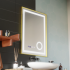Oglinda LED Touch CLARUS Sistem Dezaburire, Ceas si Temperatura 60x80 cm Rama Auriu Brushed Lupa Cosmetica [3]