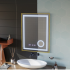 Oglinda LED Touch CLARUS Sistem Dezaburire, Ceas si Temperatura 60x80 cm Rama Auriu Brushed Lupa Cosmetica [4]