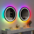 Oglinda LED Rotunda, 60cm, Celeste MotionGlow Marcello, Lumina RGB, Boxa Bluetooth, Sistem Dezaburire, Ceas & Termometru, Dimabila 60X60BTRGB [4]