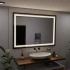Oglinda LED Rectangulara, 100x65cm, Verite Majeste Noir Motion Glow Marcello, Sistem Dezaburire, Ceas & Termometru, Dimabila [4]