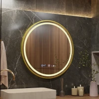 Oglinda LED Senzor MotionGlow Faratya Sistem Dezaburire Termometru si Ceas Rama Auriu Periat Rotunda Diametru 100 cm Lumina Rece/Calda/Neutra Dimabila Colectia Marcello Funghi Oglinda LED Senzor MotionGlow Faratya Sistem Dezaburire Termometru si Ceas Rama Auriu Periat Rotunda Diametru 100 cm Lumina Rece/Calda/Neutra Dimabila Colectia Marcello Funghi