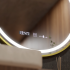 Oglinda LED Rotunda, 80cm, Celeste Royale Gold MotionGlow Marcello, Lumina Calda/ Neutra/ Rece, Sistem Dezaburire, Ceas & Termometru, Dimabila [2]