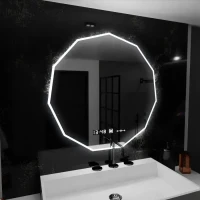 Oglinda LED 60cm, POLIGON Senzor MotionGlow Marcello, Sistem Dezaburire, Ceas & Termometru, Dimabila Oglinda LED 60cm, POLIGON Senzor MotionGlow Marcello, Sistem Dezaburire, Ceas & Termometru, Dimabila