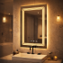 Oglinda LED Rectangulara, 60x80cm, Venezia Senzor MotionGlow Marcello, Sistem Dezaburire, Ceas & Termometru, Dimabila, Lumina Calda Neutra Rece 3000K/4000K/6000K [3]