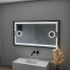 Oglinda LED Senzor MotionGlow Domingo cu functie Dezaburire Termometru Ceas 120x65 cm Lumina Rece/Calda/Neutra Dimabila, Rama Negru Brushed, colectia Marcello Funghi [3]