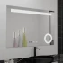 Oglinda LED Rectangulara, 100x75cm, ABSOLU MotionGlow Marcello, Sistem Dezaburire, Ceas & Termometru, Lupa Cosmetica, Dimabila [3]