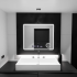 Oglinda LED Rectangulara, 80x60cm, Riflesso MotionGlow Marcello, Sistem Dezaburire, Ceas & Termometru, Lupa Cosmetica, Dimabila [3]