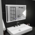 Oglinda LED Rectangulara, 90x60cm, Velour MotionGlow Marcello, Sistem Dezaburire, Ceas & Termometru, Lupa Cosmetica, Dimabila [3]