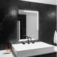 Oglinda LED Rectangulara, 60x80cm, Rayonnement MotionGlow Marcello, Sistem Dezaburire, Ceas & Termometru, Dimabila