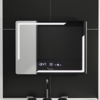 Oglinda LED Rectangulara, 80x60cm, Rayonnement MotionGlow Marcello, Sistem Dezaburire, Ceas & Termometru, Dimabila