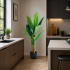 Planta Artificiala Copac Tip Bananier, 140 cm, 3 tulpini, 11 frunze, Verde, cu Ghiveci [3]