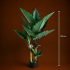 Planta Artificiala Tip Alocasia Cu Frunze Late, 3 trunchiuri, Plastic, 160 cm, Verde [4]