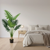 Planta Artificiala Tip Filodendron, 8 frunze, 140 cm, Verde
