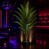 Planta Artificiala Copac Tip Palmier Regal, 220 cm, 18 frunze, Verde, cu Ghiveci