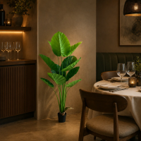 Planta Artificiala Tip Strelitzia, 160 cm, 12 frunze, Verde