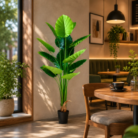 Planta Artificiala Tip Strelitzia, 180 cm, 15 frunze, Verde