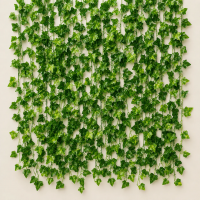 Planta Artificiala Ghirlanda din Iedera, 12 Ramuri x 72 Frunze, Verde