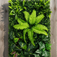 Planta Artificiala Panou de Gard Viu Mix Frunze de Piersic si Frunze Mixte, 40 x 60 cm, Verde