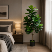 Planta Artificiala Copac Tip Ficus, 3 brate, 154 cm, Verde, cu Ghiveci