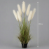 Planta Artificiala Iarba Ornamentala, 220cm, cu 7 fire, Stuf si Iarba, Verde si Alb, Fara Ghiveci [2]