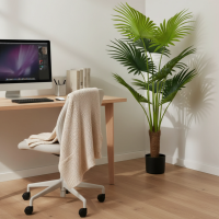 Planta Artificiala Tip Palmier Livistona Evantai, 7 frunze, 140 cm, Verde