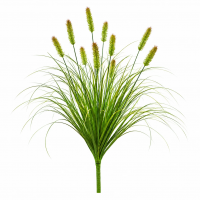 Planta Artificiala Iarba Ornamentala Tip Coada Vulpii, 100 cm, cu 12 Spice, Verde si Maro, Fara Ghiveci
