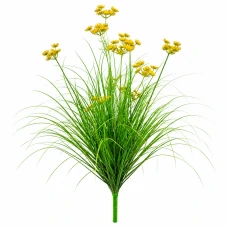 Planta Artificiala Iarba Ornamentala Tip Marar, 80 cm, cu 9 Flori, Verde si Galben, Fara Ghiveci Planta Artificiala Iarba Ornamentala Tip Marar, 80 cm, cu 9 Flori, Verde si Galben, Fara Ghiveci