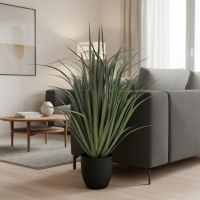 Planta Artificiala Iarba Ornamentala Tip Dracaena, 93 cm, Verde, Fara Ghiveci