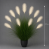 Planta Artificiala Iarba Ornamentala, 137 cm, 11 tulpini, Stuf si Iarba, Verde deschis si Alb, Fara Ghiveci [2]
