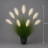 Planta Artificiala Iarba Ornamentala, 110 cm, 9 tulpini, Stuf si Iarba, Verde deschis si alb, Fara Ghiveci [3]