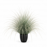 Planta Artificiala Iarba Ornamentala Tip Fantana, 110cm, Verde si Alb, Fara Ghiveci