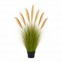 Planta Artificiala Iarba Ornamentala, 170cm, cu 7 fire, Stuf si Iarba, Verde Tomnal, Fara Ghiveci