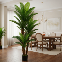 Planta Artificiala Copac Tip Palmier, 3 Brate, 190 cm, Verde, cu Ghiveci