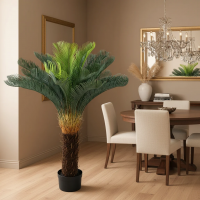 Planta Artificiala Copac Tip Palmier, 36 frunze, 115 cm, Verde, cu Ghiveci