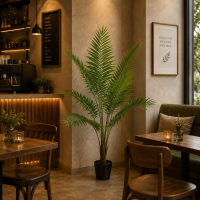 Planta Artificiala Copac Tip Palmier Kentia, Cu Frunze Elegante, 180 cm, 10 frunze, Verde, cu Ghiveci