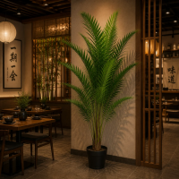 Planta Artificiala Copac Tip Palmier Kentia, Cu Frunze Elegante, 230 cm, 18 frunze, Verde, cu Ghiveci