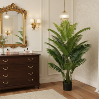 Planta Artificiala Tip Palmier Areca, 15 frunze, 150 cm, Verde
