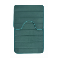 Covorase de Baie, 80x50 cm / 50x40 cm, Verde, Antiderapant, Absorbant, Set 2 bucati